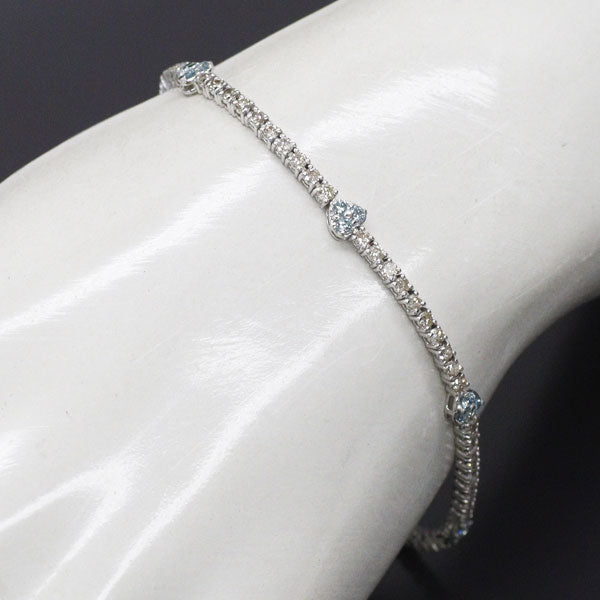 K18WG トリートブルーダイヤモンド ブレスレット 0.36ct D1.46ct