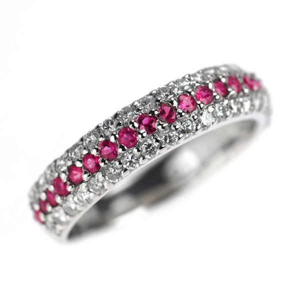 Pt900 ルビー ダイヤモンド リング 0.39ct D0.61ct