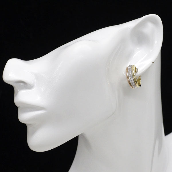 Pt900/ K18YG/ K18PG ダイヤモンド ピアス 0.82ct