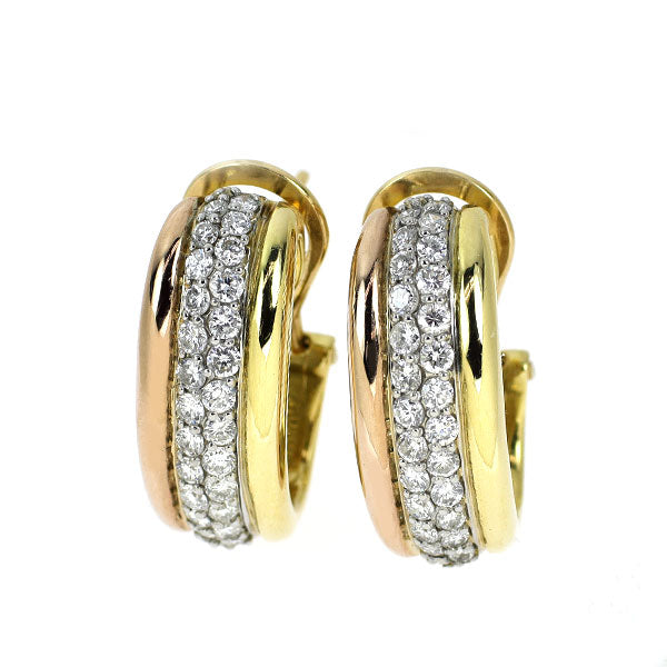 Pt900/ K18YG/ K18PG ダイヤモンド ピアス 0.82ct