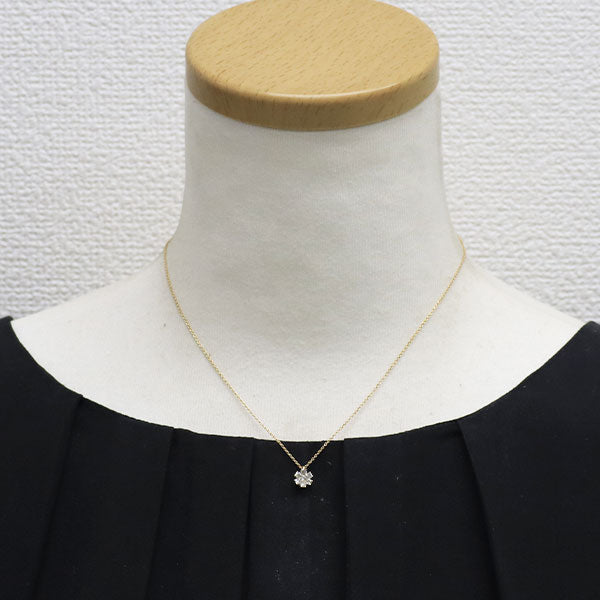 K18PG ダイヤモンド ペンダントネックレス 0.28ct  フラワー