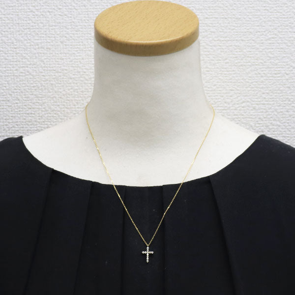 ヴァンドーム青山 K18YG ダイヤモンド ペンダントネックレス 0.20ct クロス
