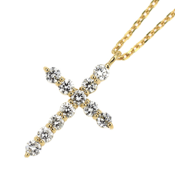 ヴァンドーム青山 K18YG ダイヤモンド ペンダントネックレス 0.20ct クロス