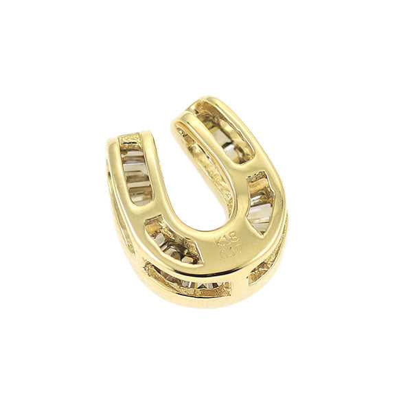 K18YG ダイヤモンド ペンダントトップ 0.17ct 馬蹄