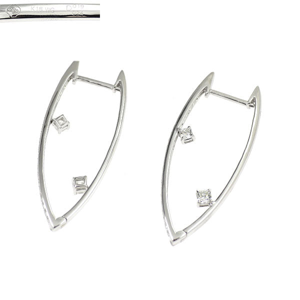 フランダースダイヤモンド正規品 K18WG ダイヤモンド ピアス 0.38ct D0.48ct フープ