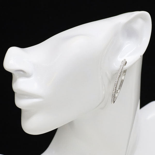 フランダースダイヤモンド正規品 K18WG ダイヤモンド ピアス 0.38ct D0.48ct フープ