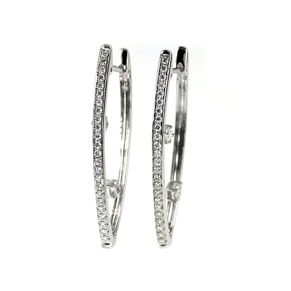 フランダースダイヤモンド正規品 K18WG ダイヤモンド ピアス 0.38ct D0.48ct フープ