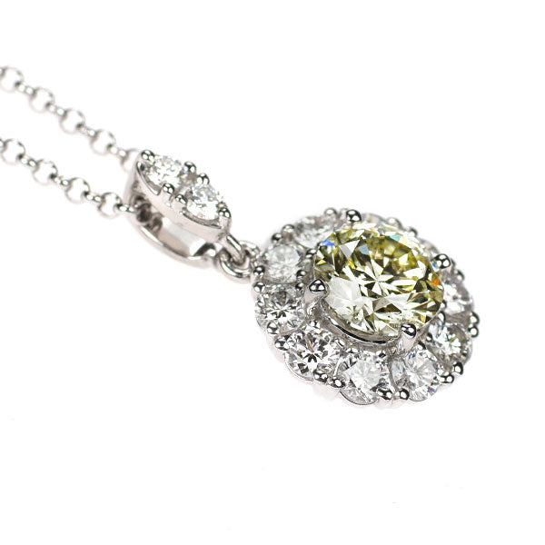 田崎真珠 Pt900/ Pt850 ダイヤモンド ペンダントネックレス 1.03ct D0.68ct