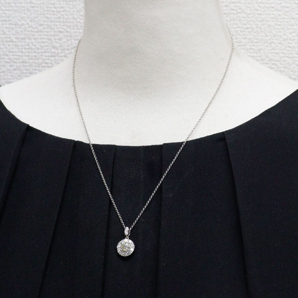 田崎真珠 Pt900/ Pt850 ダイヤモンド ペンダントネックレス 1.03ct D0.68ct