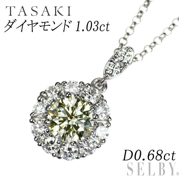田崎真珠 Pt900/ Pt850 ダイヤモンド ペンダントネックレス 1.03ct D0.68ct