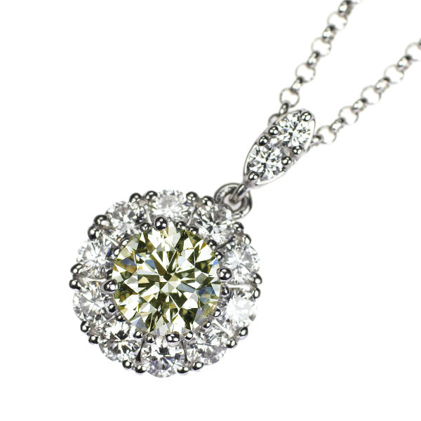 田崎真珠 Pt900/ Pt850 ダイヤモンド ペンダントネックレス 1.03ct D0.68ct