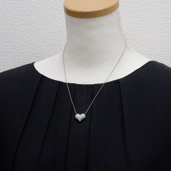 田崎真珠 K18WG ダイヤモンド ペンダントネックレス 0.52ct ハート