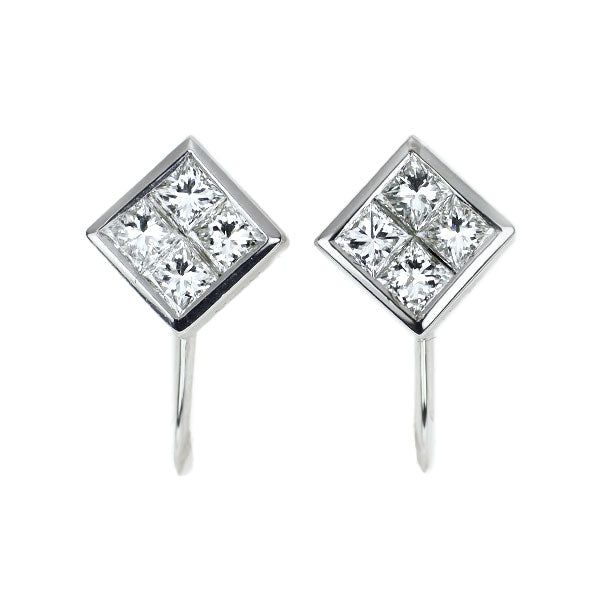 田崎真珠 Pt900/ K14WG ダイヤモンド イヤリング 0.60ct  ミステリーセッティング