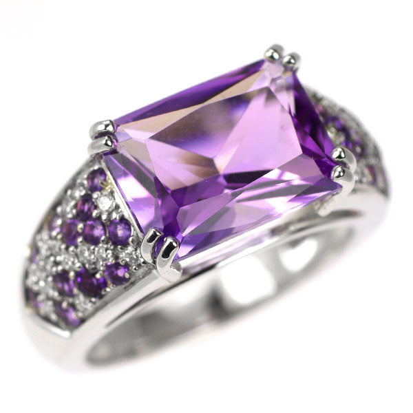 モーブッサン K18WG アメジスト ダイヤモンド リング マ プランセス ダムール