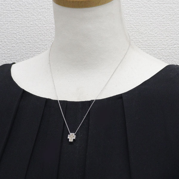 ポンテヴェキオ K18YG/WG ブラウンダイヤモンド ペンダントネックレス 0.13ct D0.16ct クロス