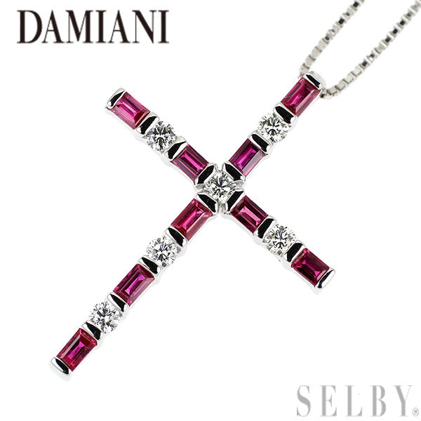 ダミアーニ K18WG ルビー ダイヤモンド ペンダントネックレス