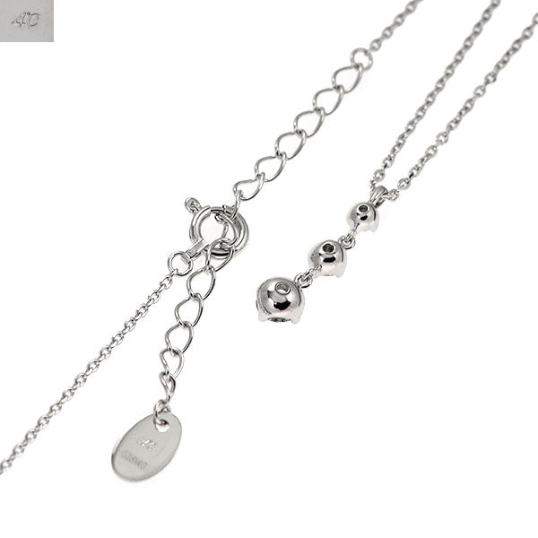 4℃ K18WG ダイヤモンド ペンダントネックレス 0.263ct スリーストーン