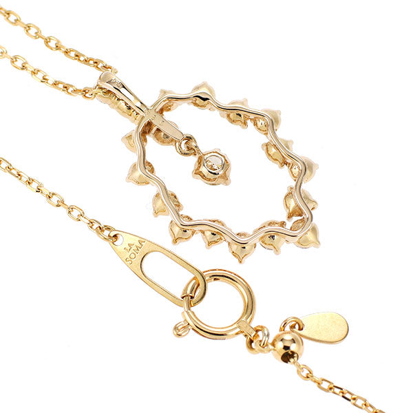 K18YG/PG ダイヤモンド ペンダントネックレス 0.85ct