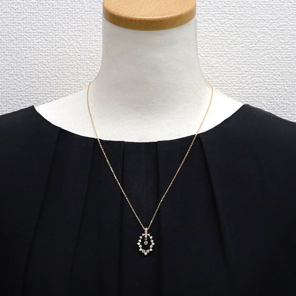 K18YG/PG ダイヤモンド ペンダントネックレス 0.85ct