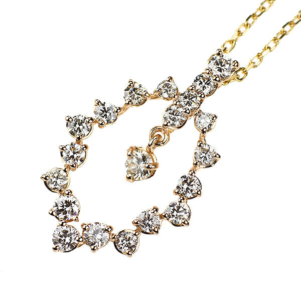 K18YG/PG ダイヤモンド ペンダントネックレス 0.85ct