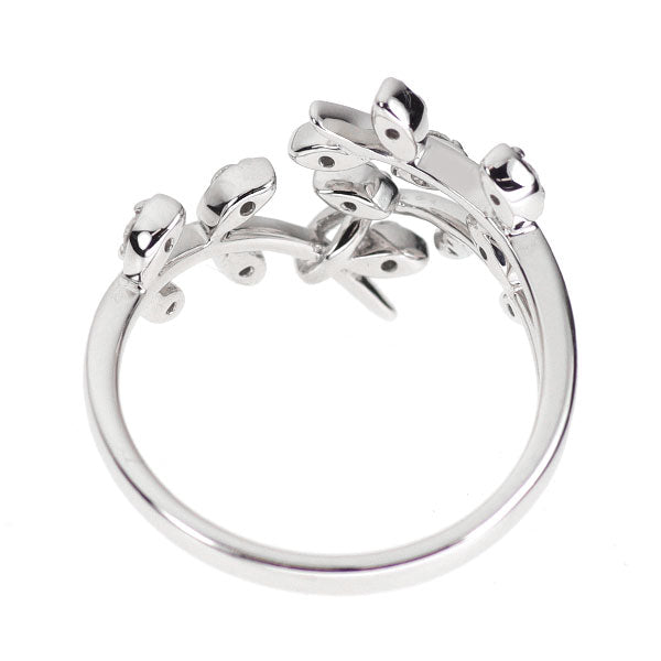 K18WG ダイヤモンド リング 0.24ct 植物