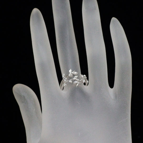 K18WG ダイヤモンド リング 0.24ct 植物