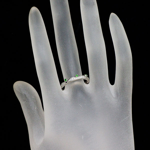 アンブローズ 希少 Pt950 デマントイド ガーネット ダイヤモンド リング 0.06ct D0.09ct