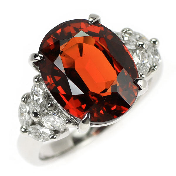 Pt900 スペサルティンガーネット ダイヤモンド リング 10.35ct 0.65ct