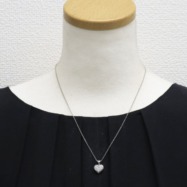ゆきざき Pt900/ Pt850 ダイヤモンド ペンダントネックレス 0.70ct クールハート パヴェ