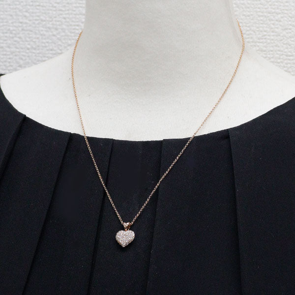 ゆきざき K18PG ダイヤモンド ペンダントネックレス 0.70ct クールハート パヴェ
