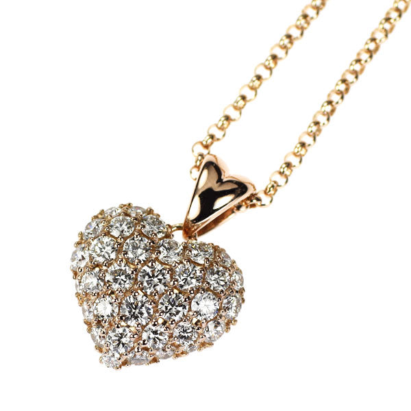 ゆきざき K18PG ダイヤモンド ペンダントネックレス 0.70ct クールハート パヴェ