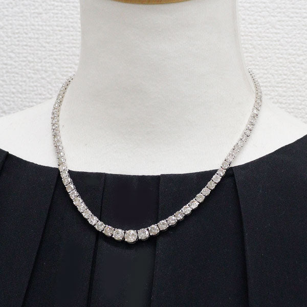 Pt850 ダイヤモンド テニス ネックレス 20.38ct
