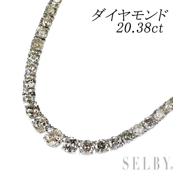 Pt850 ダイヤモンド テニス ネックレス 20.38ct