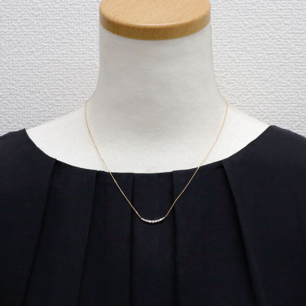 4℃ K18YG ダイヤモンド ペンダントネックレス