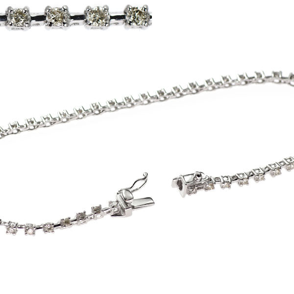 K18WG ダイヤモンド ブレスレット 1.00ct テニス
