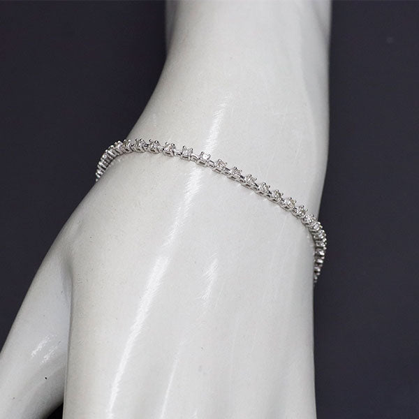 K18WG ダイヤモンド ブレスレット 1.00ct テニス
