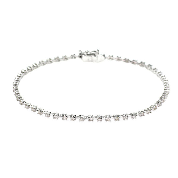 K18WG ダイヤモンド ブレスレット 1.00ct テニス