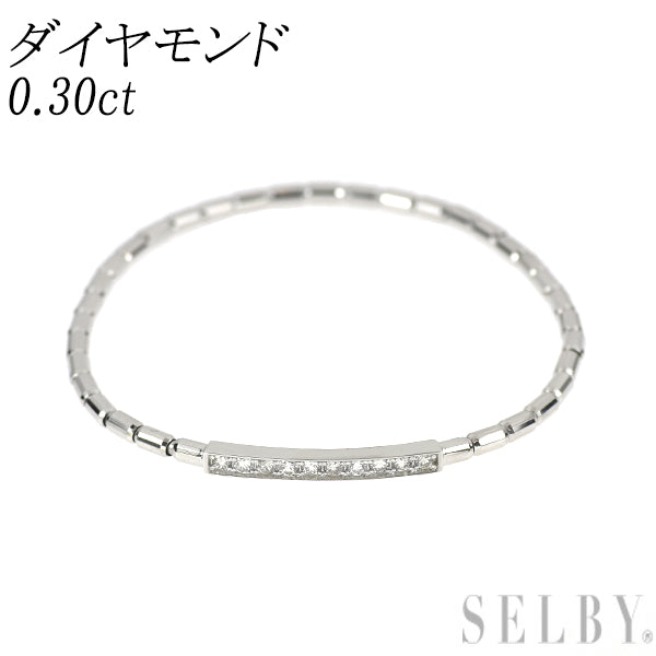 Pt900/ Pt850 ダイヤモンド ブレスレット 0.30ct 伸縮式