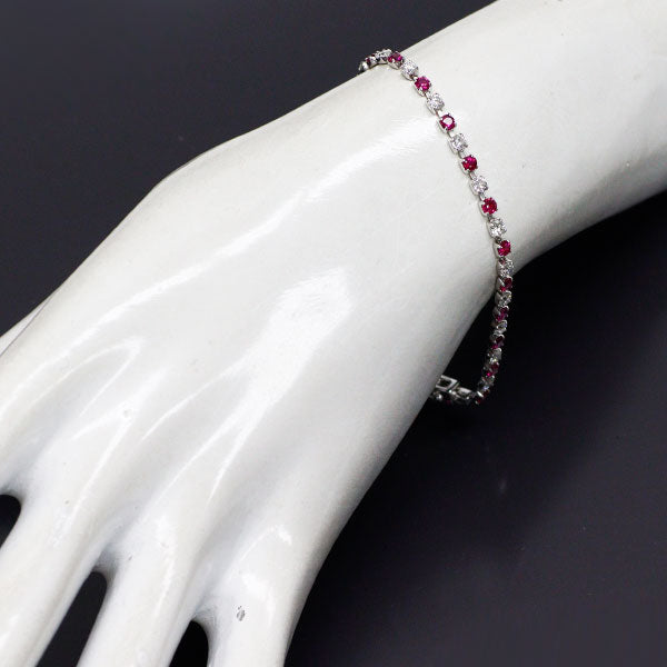 K18WG ルビー ダイヤモンド ブレスレット 2.06ct D1.67ct