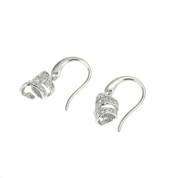 K18WG ダイヤモンド ピアス 0.28ct スカル — セルビーオンラインストア 