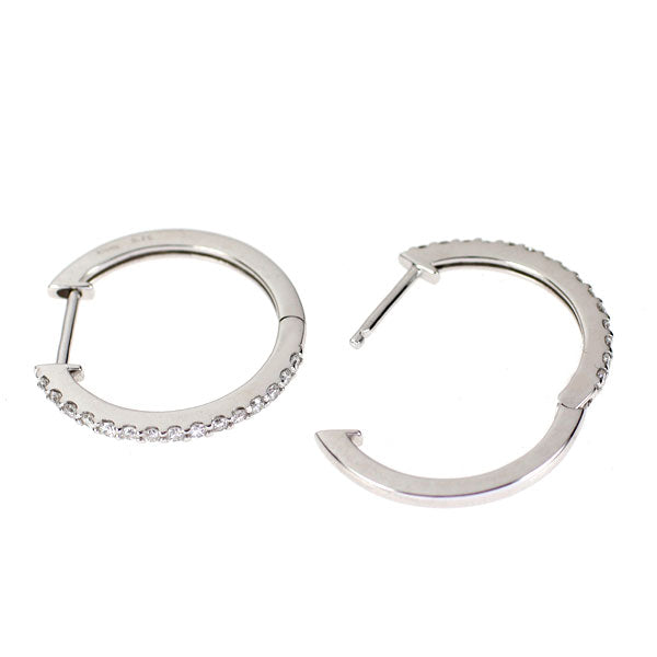 K18WG ダイヤモンド フープ ピアス 0.30ct