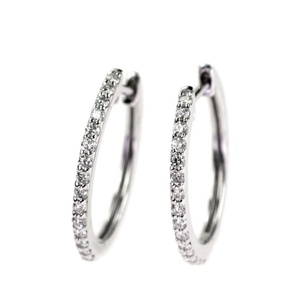 K18WG ダイヤモンド フープ ピアス 0.30ct