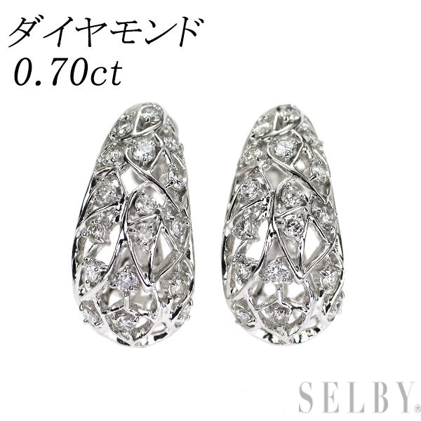 Pt900 ダイヤモンド イヤリング 0.70ct