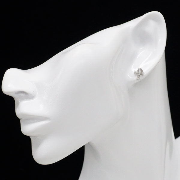 K18WG ダイヤモンド ピアス 0.46ct クロス