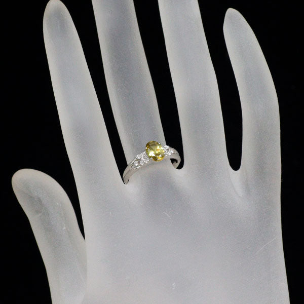 Pt950 スフェーン ダイヤモンド リング 0.84ct D0.09ct