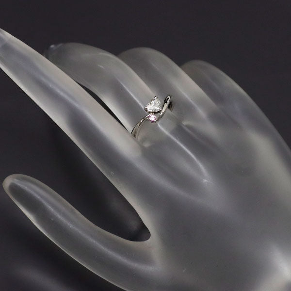 ダイヤモンドシライシ Pt900 ハートシェイプ ダイヤモンド ピンクサファイア リング 0.296ct