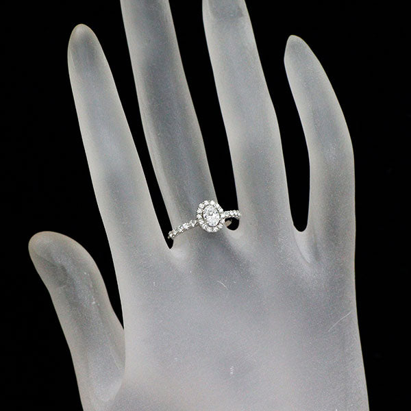 Pt950 オーバル ダイヤモンド リング 0.32ct D IF VG/VG D0.20ct