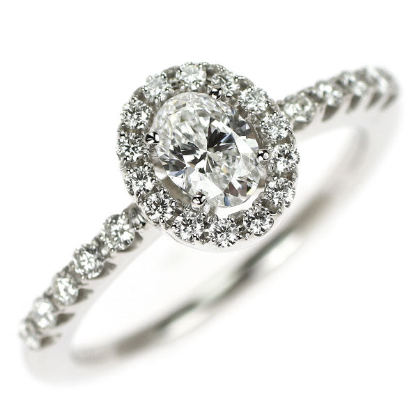Pt950 オーバル ダイヤモンド リング 0.32ct D IF VG/VG D0.20ct