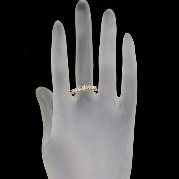 K18YG ダイヤモンド リング 0.30ct D0.46ct  一文字
