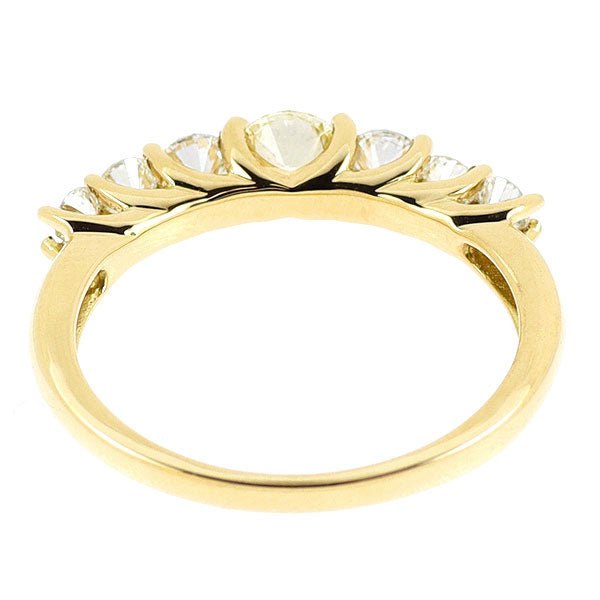 K18YG ダイヤモンド リング 0.30ct D0.46ct  一文字